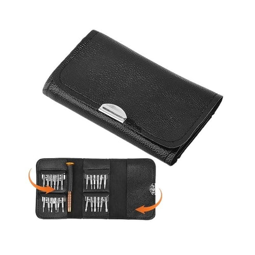 25 in 1 Portable Leather Bag Screwdriver Set Home Maintenance Disassembly Tools