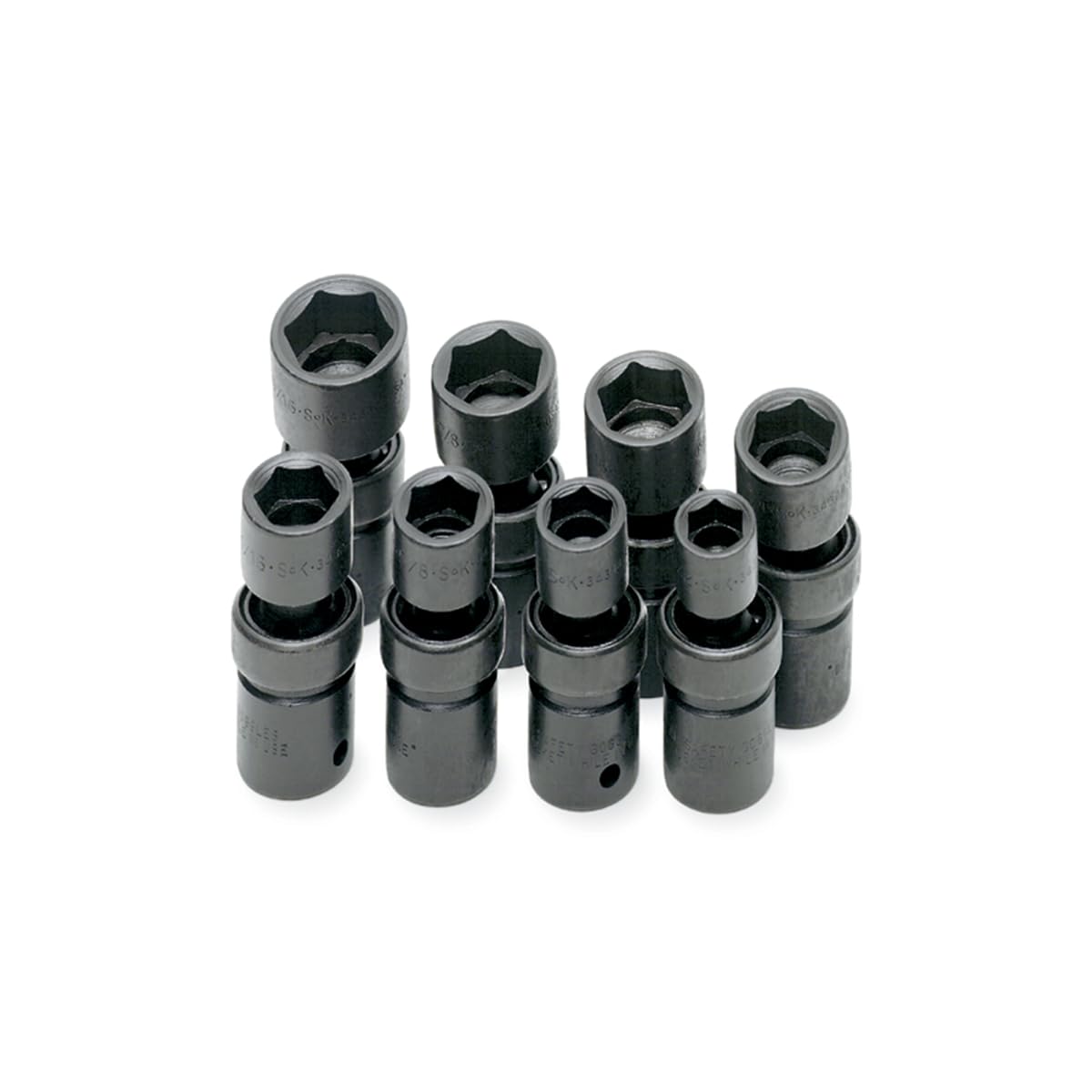 SK Hand Tool - SKT34301 s 34301 8-Piece 1/2-Inch Drive 6 Point Swivel Fractional Impact Socket Set