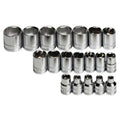 SK Tools USA 3/8" Drive, 19 Piece, 6 Point, Standard, Metric, Chrome Socket Set: 6MM - 24MM | 3919