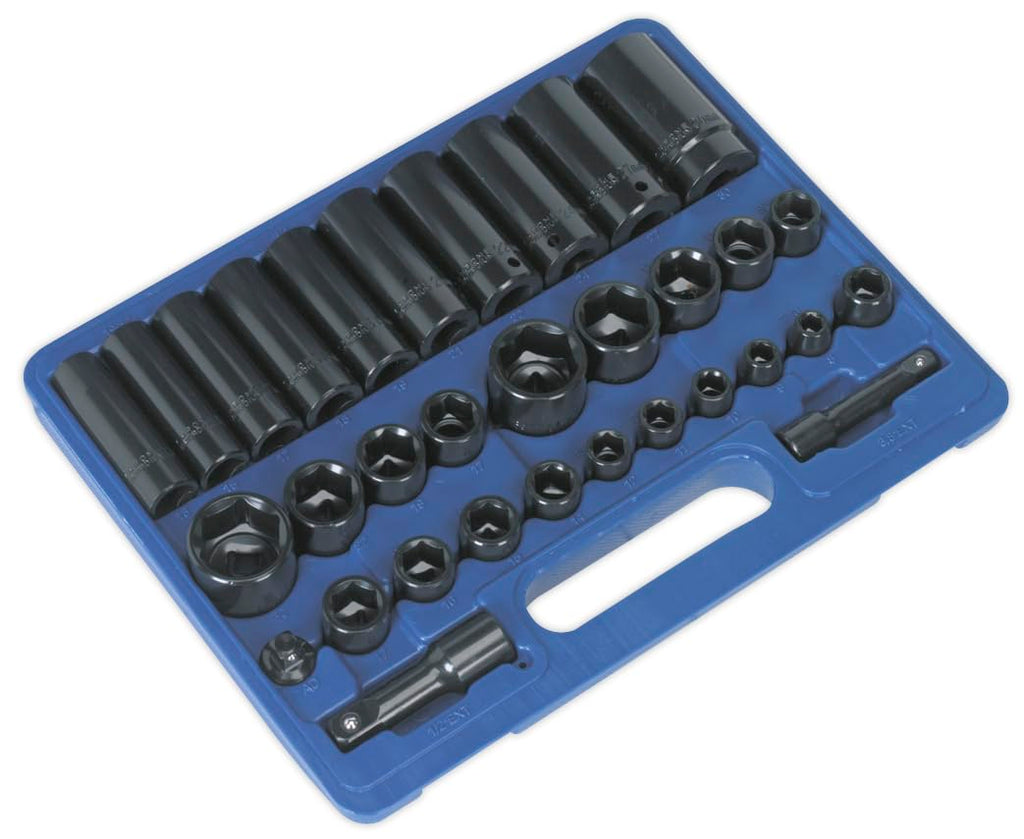 Sealey AK681 32pc 3/8" & 1/2"Sq Drive Impact Socket Set Standard/Deep - Metric/Imperial