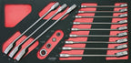 KS TOOLS - 713.2027 – Module of 12 Reversible Ratchet Combination Spanners 1/4-3/8-1/2 Adapters, 16 Pieces – 8-19 mm – Foam for Drawers and Workbench – Professional Quality Tools