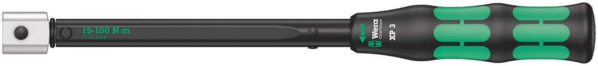 WERA 05075672001 Click-Torque XP 3 pre-Set Adjustable Torque Wrench for Insert Tools, 15-100 Nm, 15 Nm, 9x12 x 15.0 Nm x 15-100 Nm