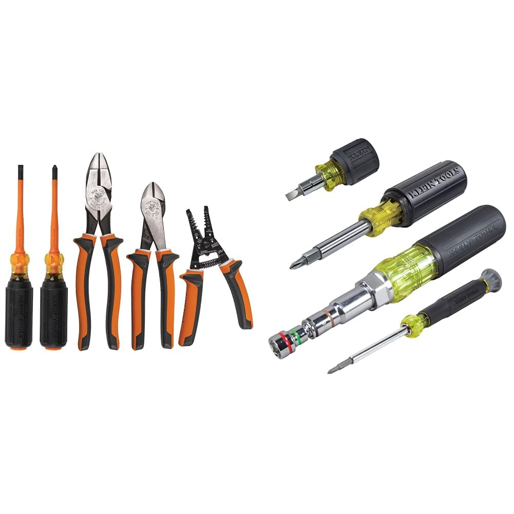 Klein Tools Insulated Screwdriver and Multi-Bit Tool Set Bundle (5 Pieces)