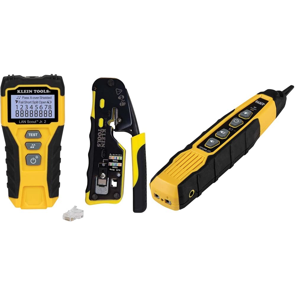 Klein Tools Cable Tester and Tracer Kit with Crimper, Cutter and Modular Plug