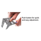 Pliers Wrench, Smooth Jaws, SAE and Metric Scales, Thin Profile, Made in Germany