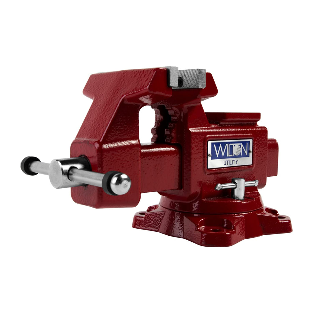 Wilton 674U Utility Bench Vise (4-1/2" Jaw Width) + MaxxHaul 80356 Hitch Mount Vise Plate/Holder (with Adjustable Height)