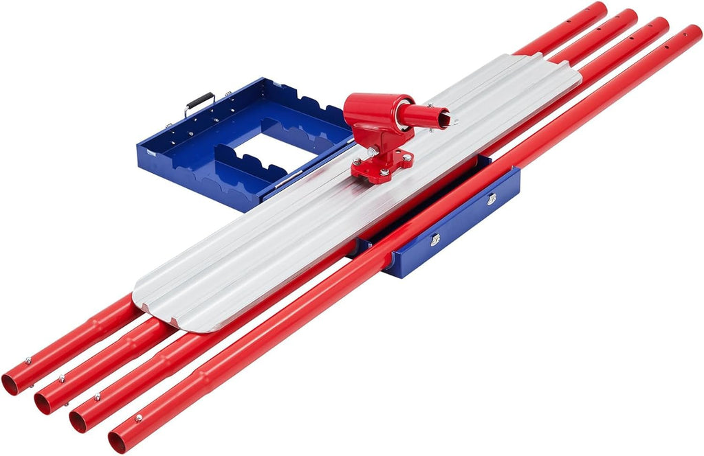 48"x8" Bull Float Kit, Aluminum Magnesium Alloy Concrete Float with Adjustable Bracket, 4 Handles & Carrying Case, Round End Finishing Tool Cement Tool