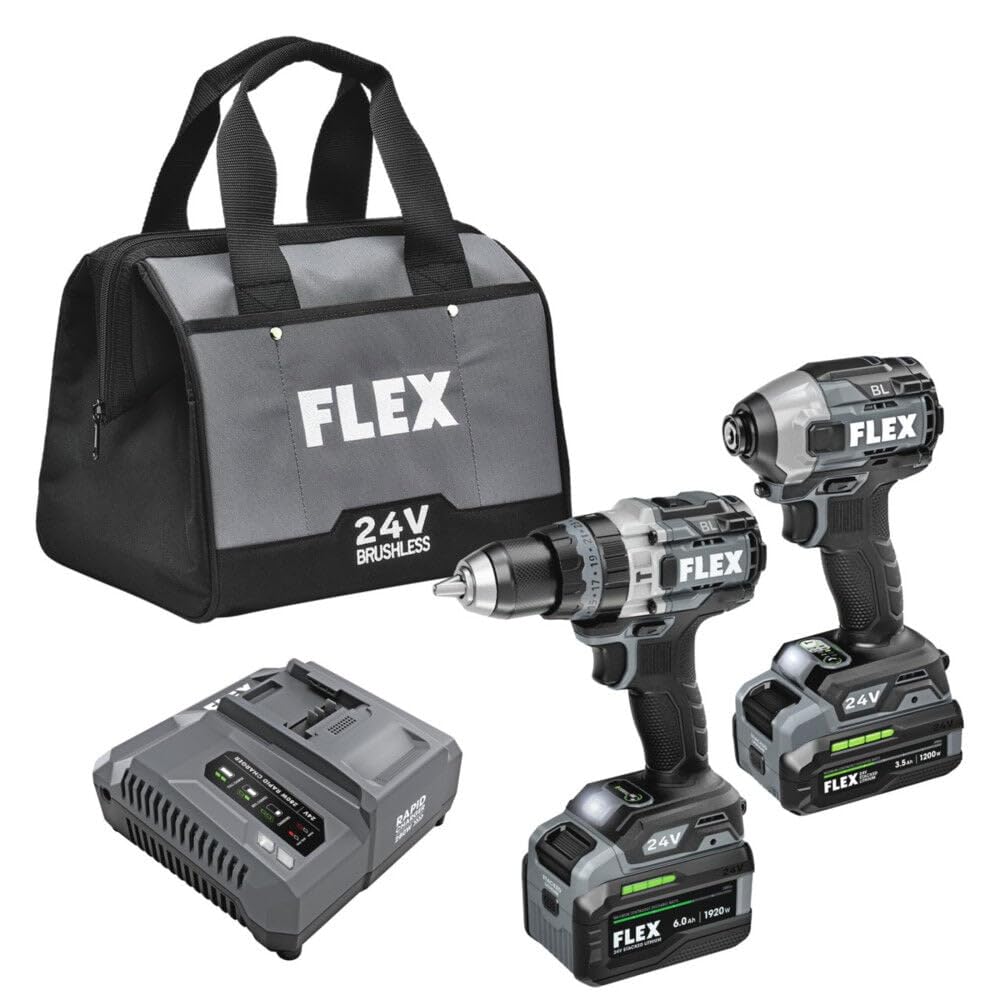 2 Tool Combo Kit,Hammer Drill w/Turbo & Eject Impact Drvr