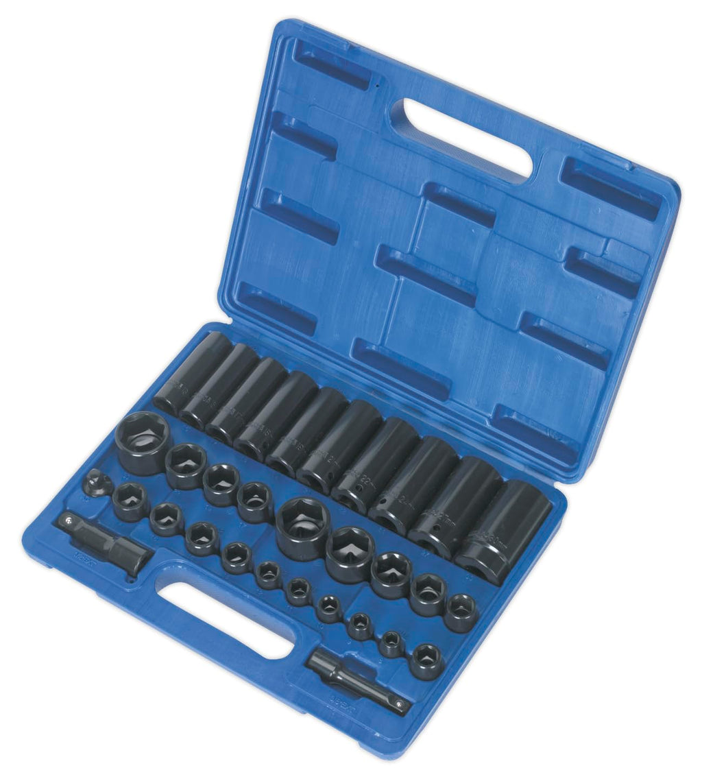 Sealey AK681 32pc 3/8" & 1/2"Sq Drive Impact Socket Set Standard/Deep - Metric/Imperial