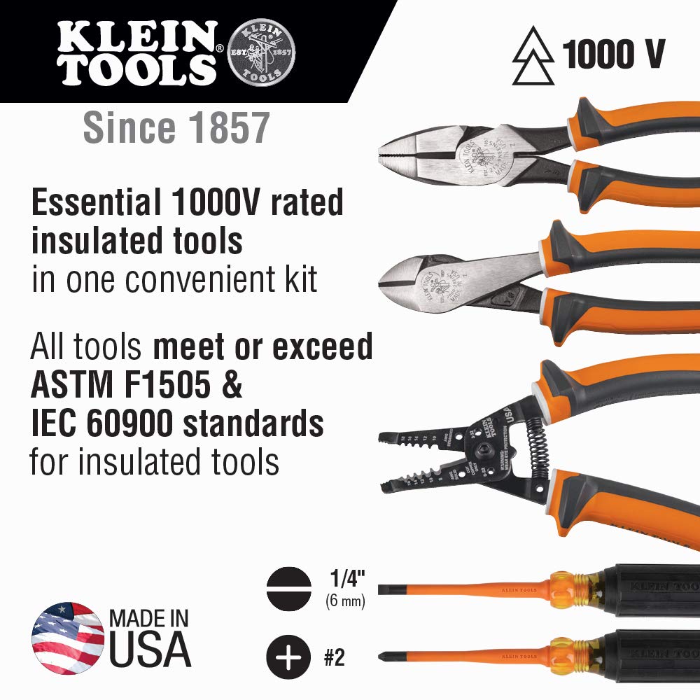 Klein Tools Electrical Test Kit Bundle with Clamp Meter, Insulated Pliers Set, and More