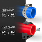 Pexflow Starter Kit for 1/2-In Pex with Crimper & Cutter Tools - Set includes Brass Elbow & Coupling Fittings, Cinch Clamps, Half Clamps, and 2 Rolls of 1/2-In X 100ft PEX Tubing