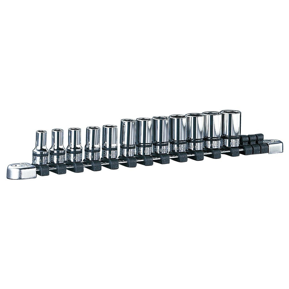 Nepros 3/8"sq. Semi-Deep Socket Wrench Set (12pcs.)