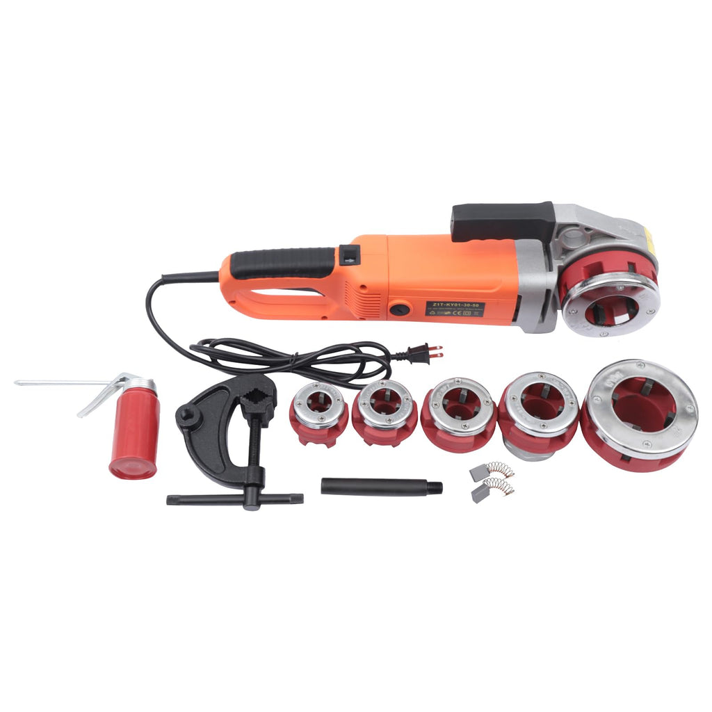 Pipe Threader, Electric Pipe Threader, 2300W 110V Strong Power Multi-purpose Pipe Threading Tool Kit w/ 6 Dies 1/2"-2" and Carrying Case, Heavy-Duty Aluminum and Steel Hand-Held Power Drive Kit