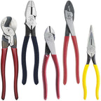 Klein Tools 55421BP-14 Tool Bag Backpack, Heavy Duty Tradesman Pro Tool Organizer & Dipped Plier Kit, Diagonal-Cutting, Needle-Nose, Side-Cutting High Leverage Linesman Pliers