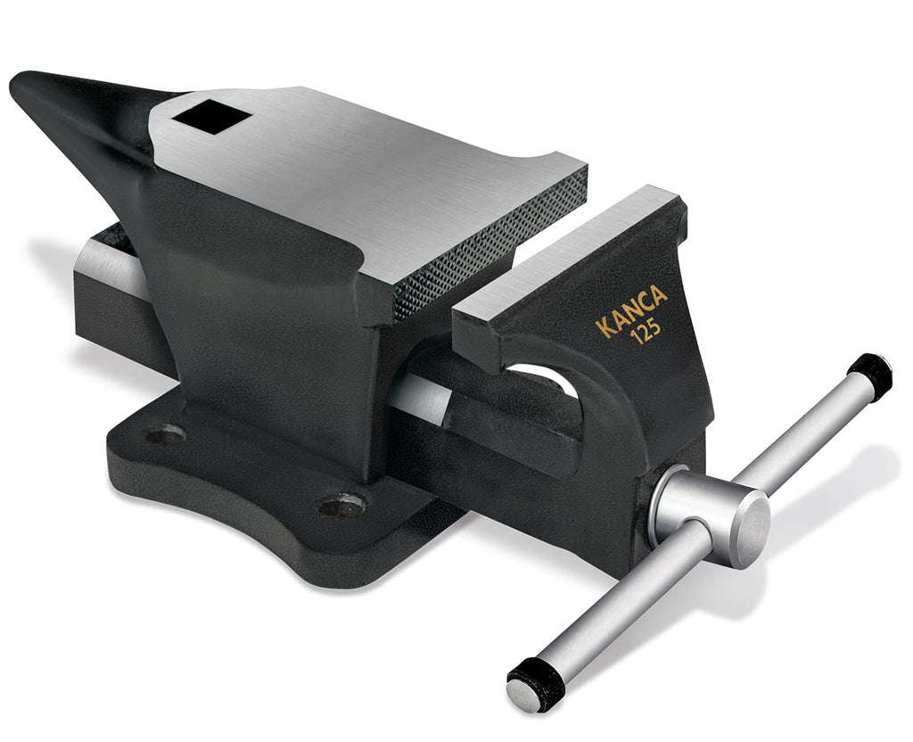 KANCA- ANVILLO - ANV-125 Anvil and Vise Combined, Great Duo, Strong Hand Tools, Jaw Opening 3.5 INCH, Made of Drop-Forged and High-Grade Steel, Black Colour