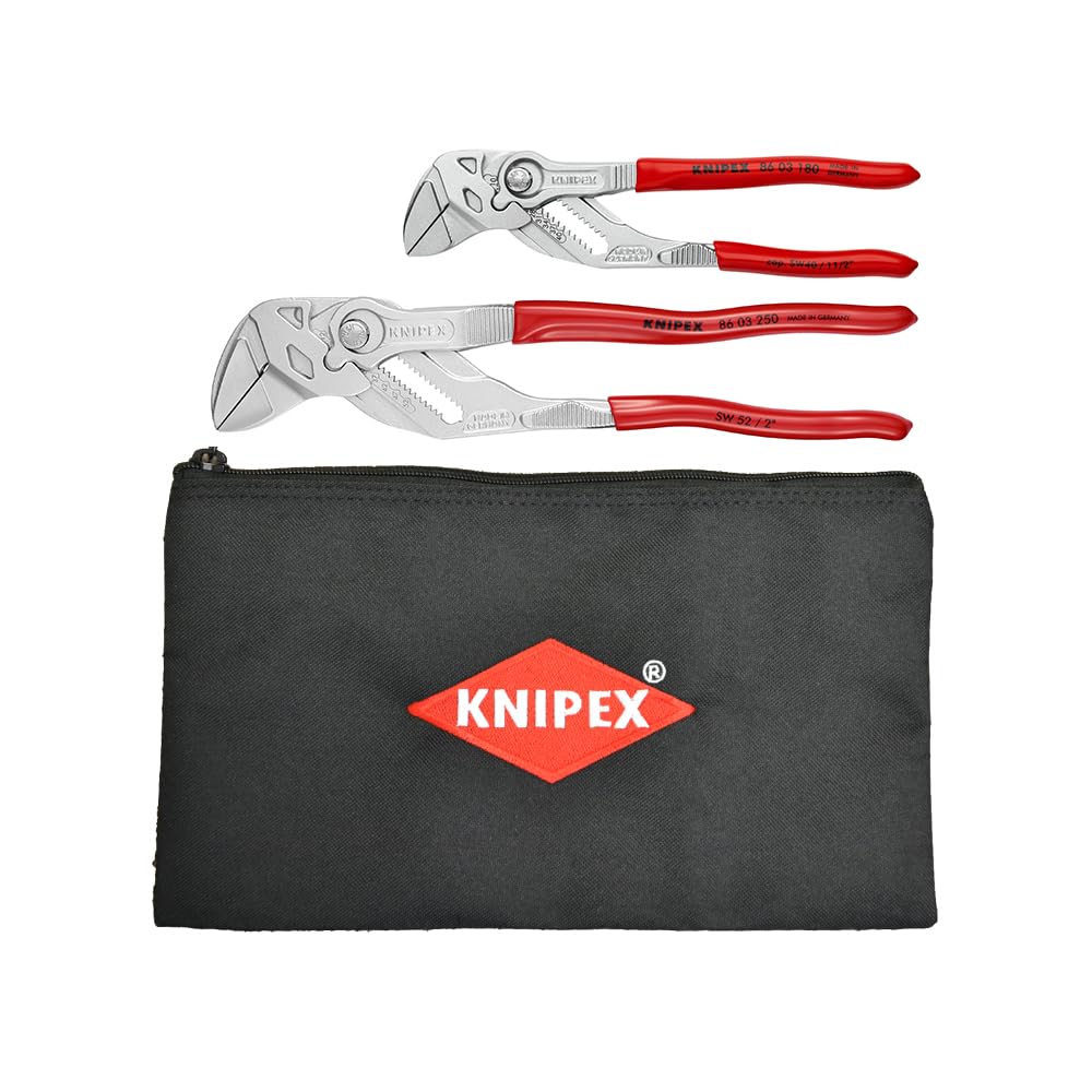 2 Pc Pliers Wrench Set w/Keeper Pouch & TwinGrip Pliers