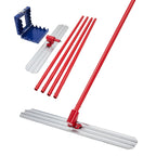 48 in x 8 in Bull Float Magnesium Concrete Float, Round End Concrete Float Tool with Flexible Bracket