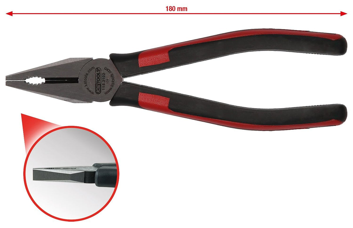 KS Tools 115.2102 SlimPOWER Combination Pliers, 180mm