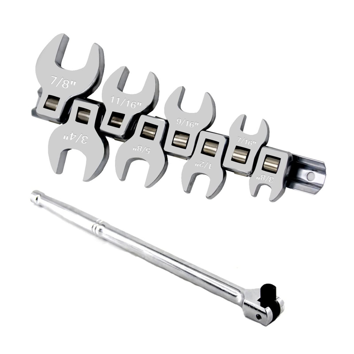 Hardwareols Home Improvement, Open-end Spanners 8-19mm Short Handle Ratchet Spanner Adjustable in Both Directions 72oth Opening Plum Spanner Set 1pcs Wrenches Wrenches