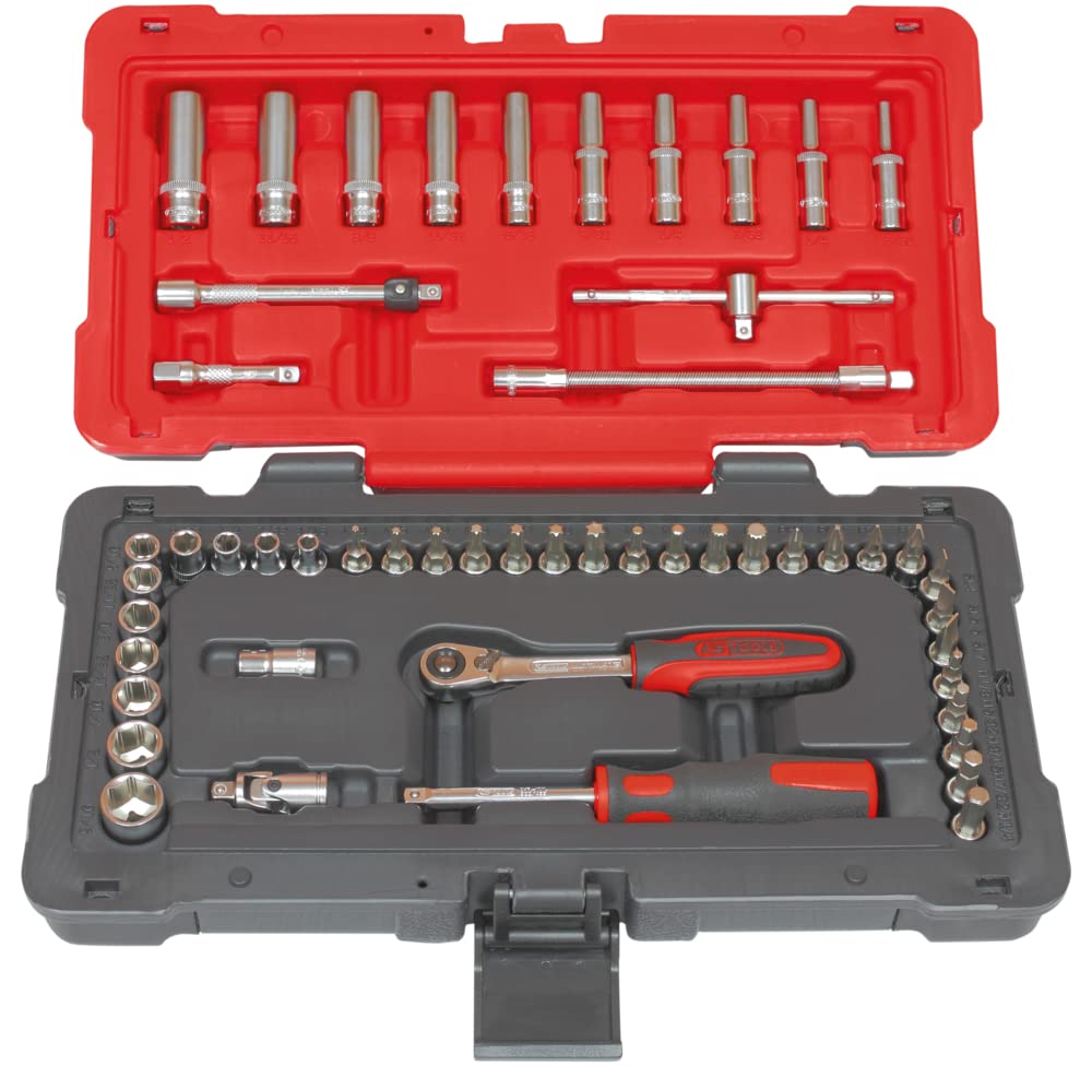 KS Tools Ultimate 922.0652 Box of 52 Pieces of Sockets/Accessories 1/4 "