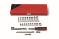 Wright Tool 223 1/4 Inch Drive 25 Piece Metal Boxed Set 6 Point Standard Deep Sockets Ratchet Spinner Universal Extensions Made in USA Wright Drive 2.0
