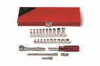 Wright Tool 223 1/4 Inch Drive 25 Piece Metal Boxed Set 6 Point Standard Deep Sockets Ratchet Spinner Universal Extensions Made in USA Wright Drive 2.0