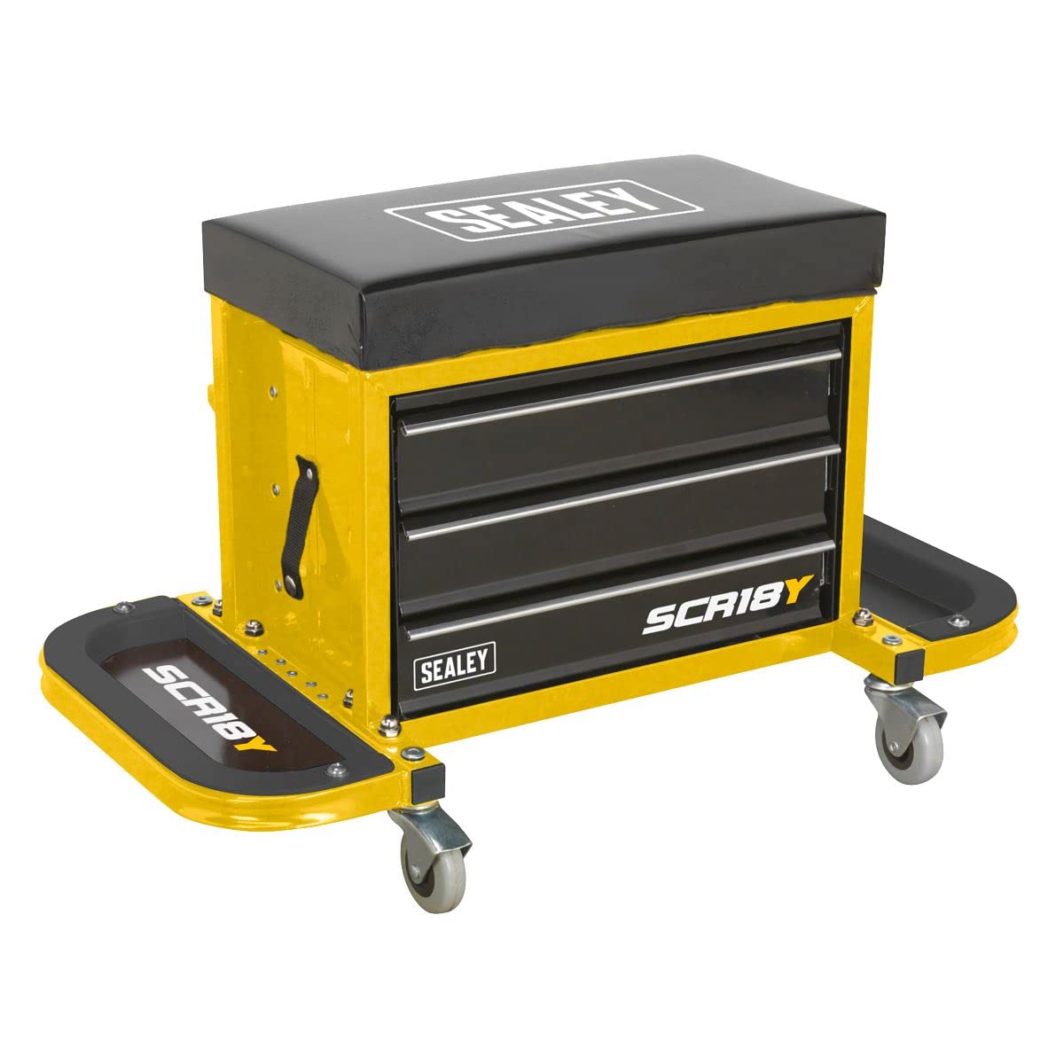 Sealey Mechanic's Utility Seat & Toolbox - Yellow - SCR18Y