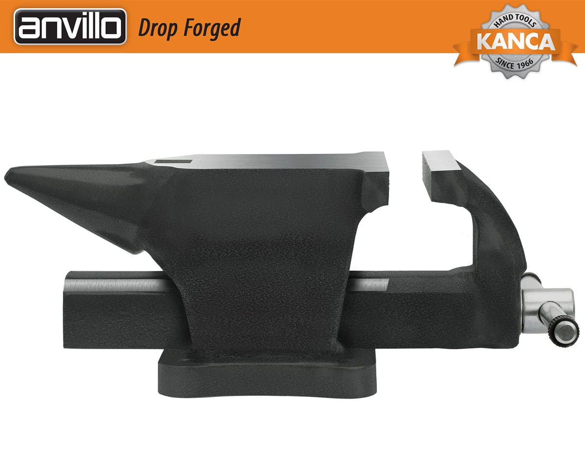 KANCA- ANVILLO - ANV-125 Anvil and Vise Combined, Great Duo, Strong Hand Tools, Jaw Opening 3.5 INCH, Made of Drop-Forged and High-Grade Steel, Black Colour