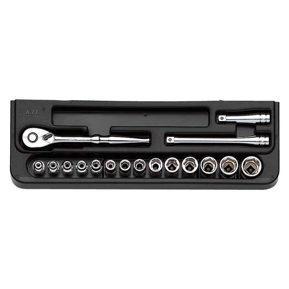 Kyoto Machine Tools (KTC) Socket Wrench Set, TB410, Insertion Angle: 0.5 inches (12.7 mm), 14 Pieces, 1 Set