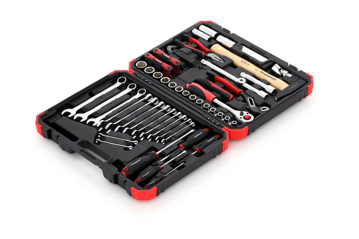 GEDORE red 61-piece Socket spanner set, Bi-hex, 1/2", 4-13 mm, Tool, Ratchet hammer pliers, for carmotive, R69003061