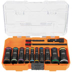 Klein Tools 65239 13-Piece Flip Socket Set and 65400 15-Piece Impact Pass Through Socket Set with Cases