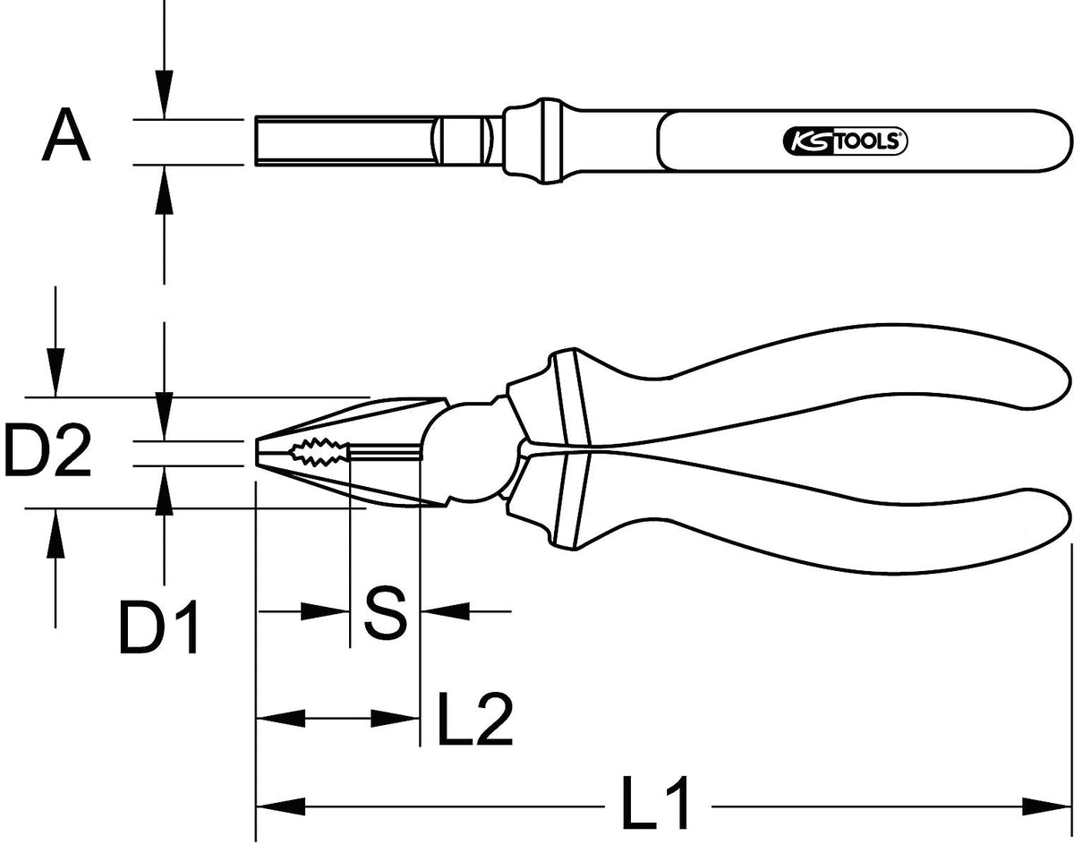KS Tools 115.2102 SlimPOWER Combination Pliers, 180mm
