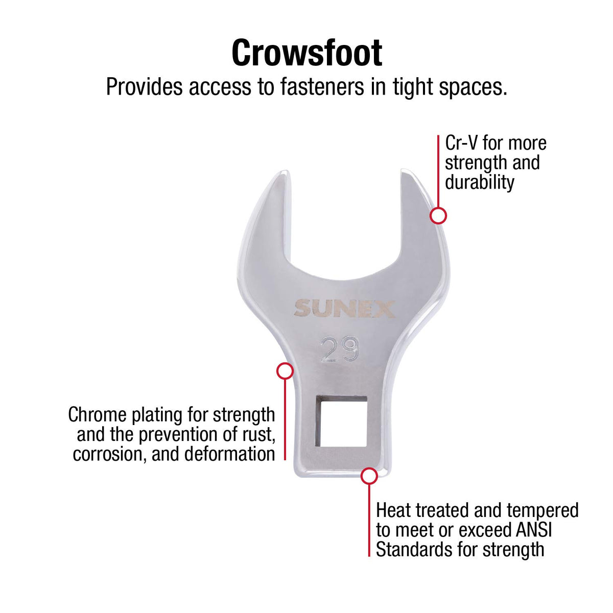 Sunex Tools Jumbo Crowfoot Wrench Set Bundle - SAE & Metric Sizes (14 + 8 Pieces)