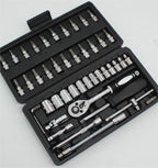 Tool Kit Tool Set Tool Box Set 46 Pcs Socket Set Hardware Tools Home Improvement Sockets Hexagon for Auto Repair Tool Combination Tools Tool Kit Set