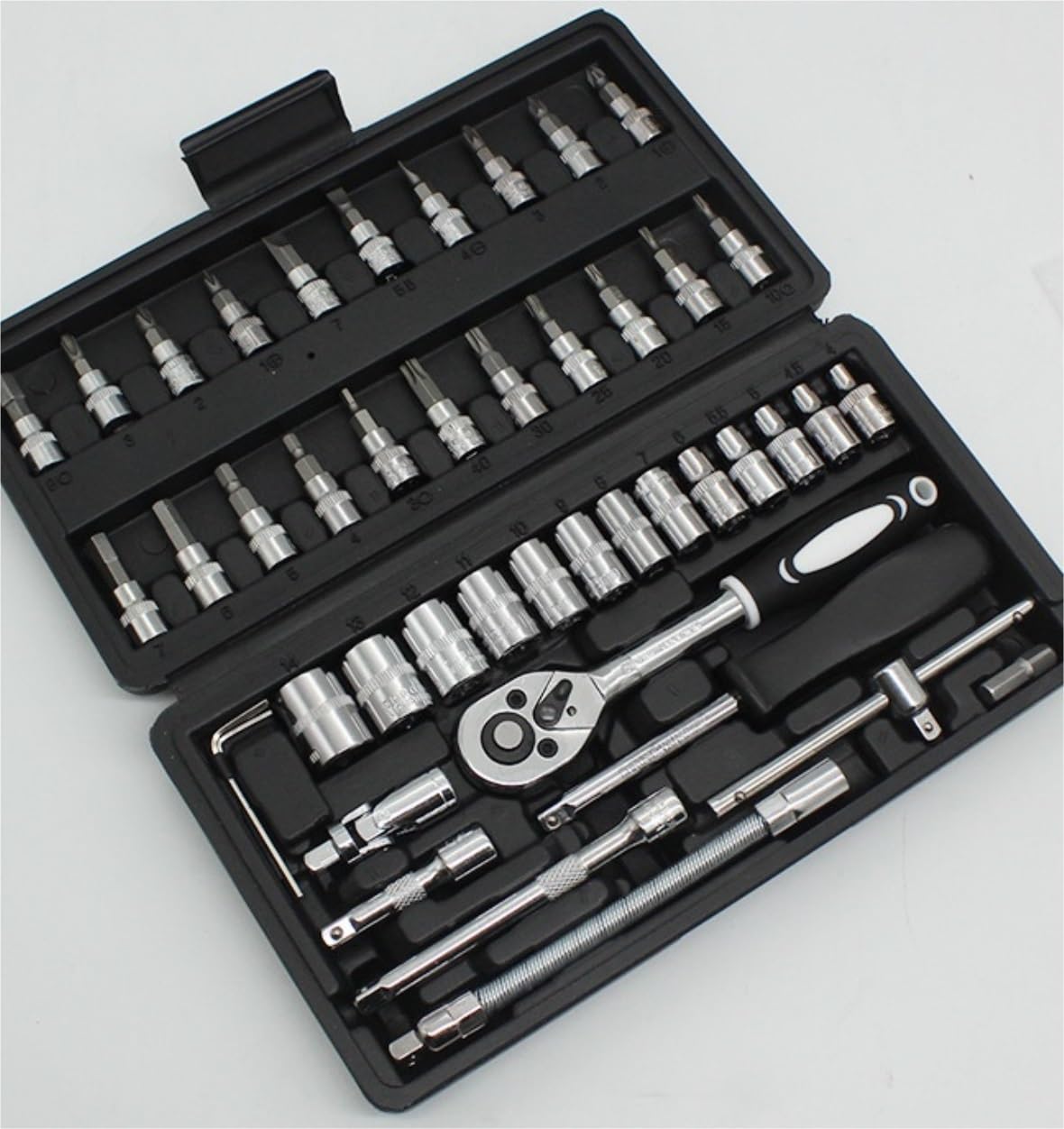 Tool Kit Tool Set Tool Box Set 46 Pcs Socket Set Hardware Tools Home Improvement Sockets Hexagon for Auto Repair Tool Combination Tools Tool Kit Set