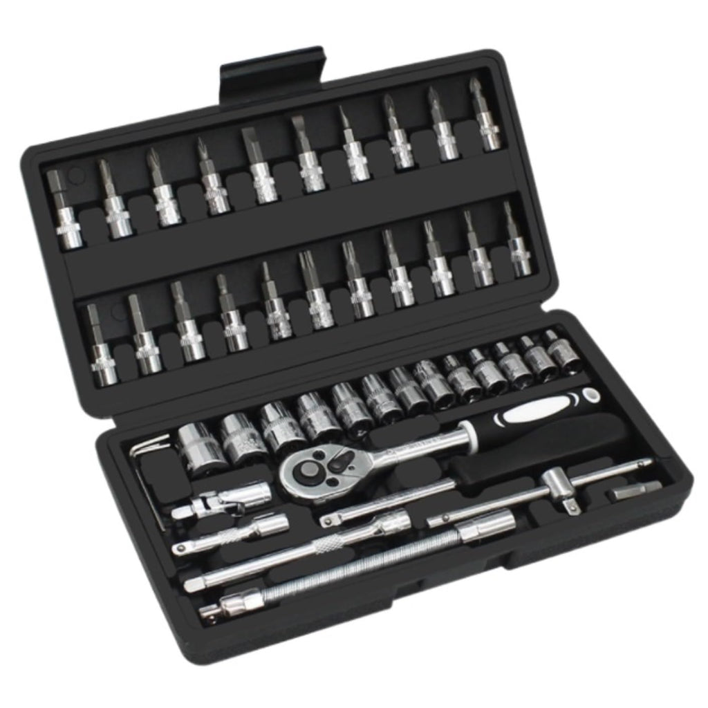 Tool Kit Tool Set Tool Box Set 46 Pcs Socket Set Hardware Tools Home Improvement Sockets Hexagon for Auto Repair Tool Combination Tools Tool Kit Set