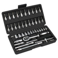 Tool Kit Tool Set Tool Box Set 46 Pcs Socket Set Hardware Tools Home Improvement Sockets Hexagon for Auto Repair Tool Combination Tools Tool Kit Set