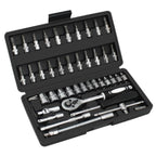 Tool Kit Tool Set Tool Box Set 46 Pcs Socket Set Hardware Tools Home Improvement Sockets Hexagon for Auto Repair Tool Combination Tools Tool Kit Set