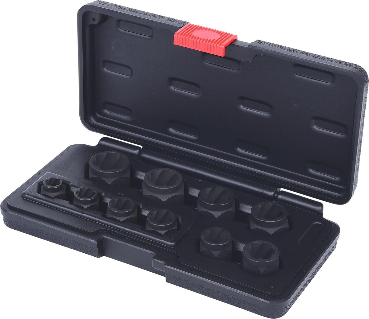 Spiral profile socket nutn set, 10 pcs, M8-M19