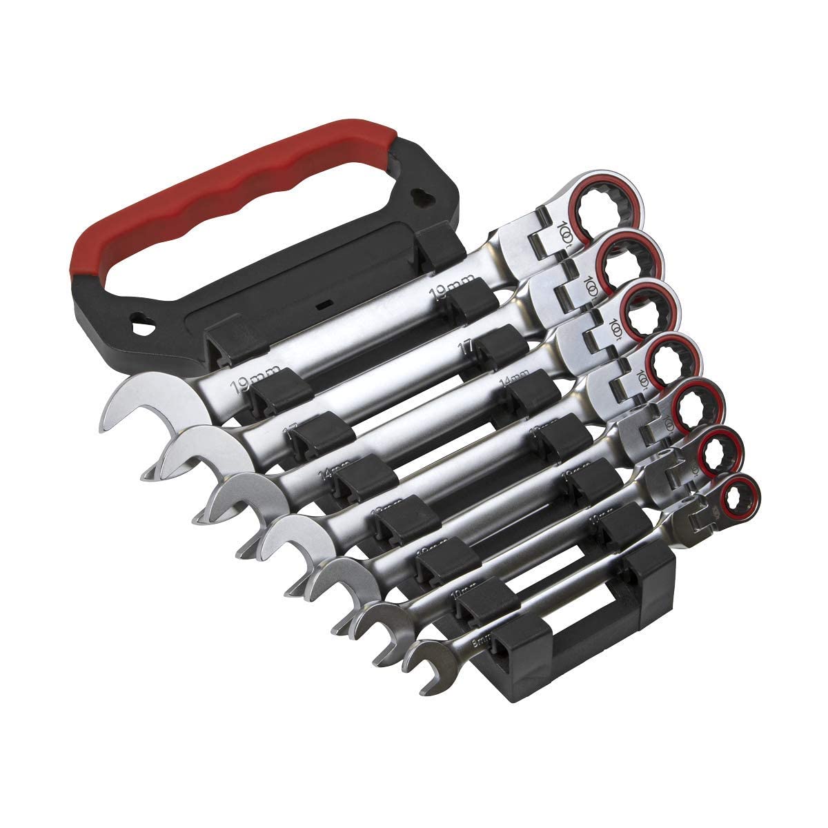 Sealey AK63943 7pc Flexi-Head Ratchet Combination Spanner Set