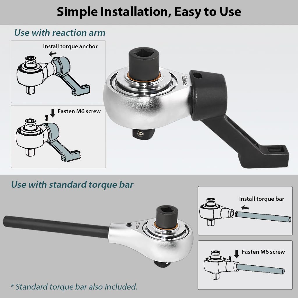 FIRSTINFO 5:1 Manual Torque Multiplier Wrench 2700 N.m. (2000 Ft-lbs)