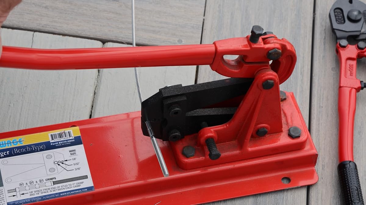 Atlantis HandiSwage E0115-H600 Bench Swager for Use with SUNCOR & Atlantis Rail Systems Hand-Swage Fittings (1/8", 5/32", 3/16")