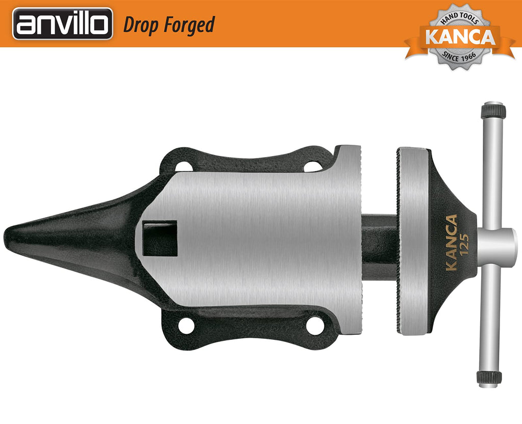 KANCA- ANVILLO - ANV-125 Anvil and Vise Combined, Great Duo, Strong Hand Tools, Jaw Opening 3.5 INCH, Made of Drop-Forged and High-Grade Steel, Black Colour