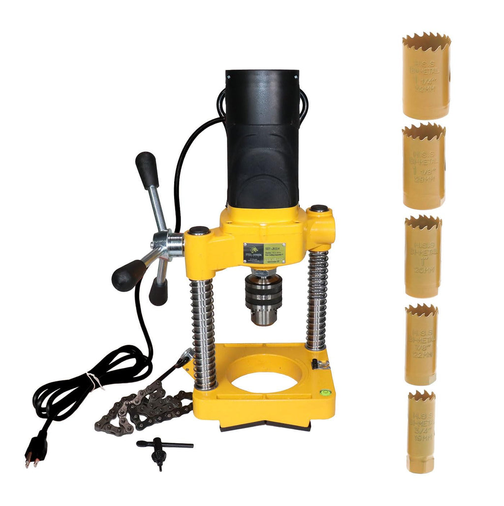 Steel Dragon Tools JK114 Pipe Hole Cutter with 6 Piece Cutter Set up to 1-1/4in.