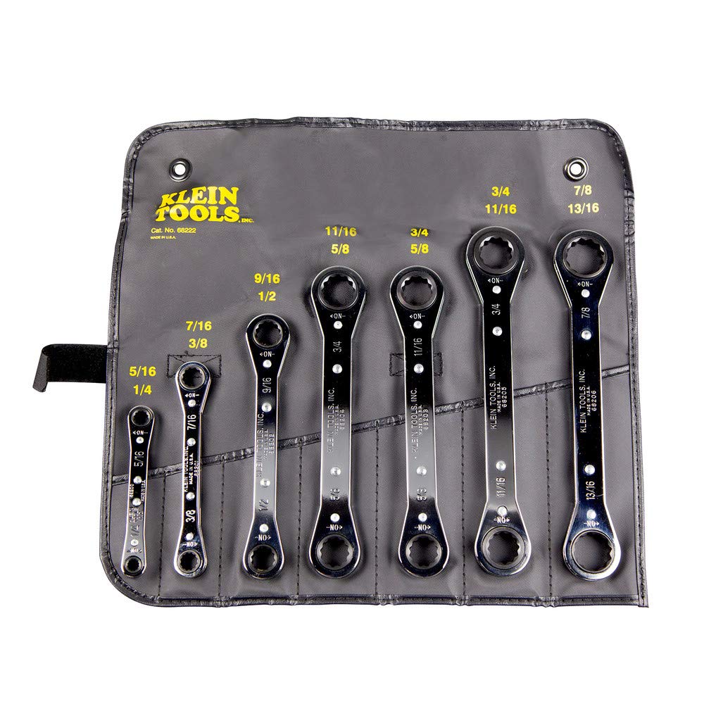 Klein 68222 Ratcheting Box Wrench Set, 7-Piece