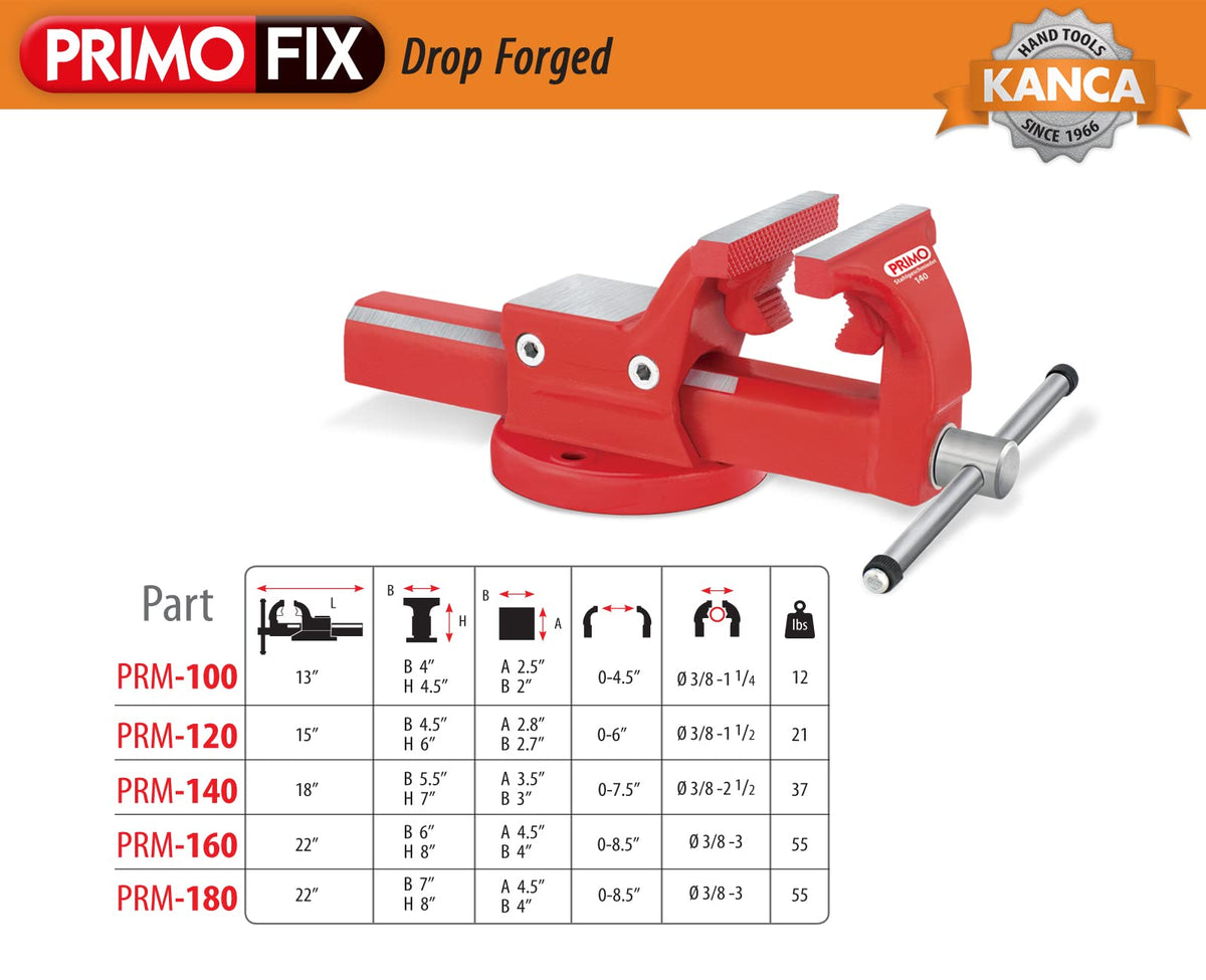 KANCA PRMPL-100,PRIMO PIPE AND BENCH VISE With 360° Rotating Swivel Base,Drop-Forged Pipe and Bench Vise,Jaw Size 4", Max Jaw Opening 4.5",Strong Hand Tools and Machinist Vise (4")