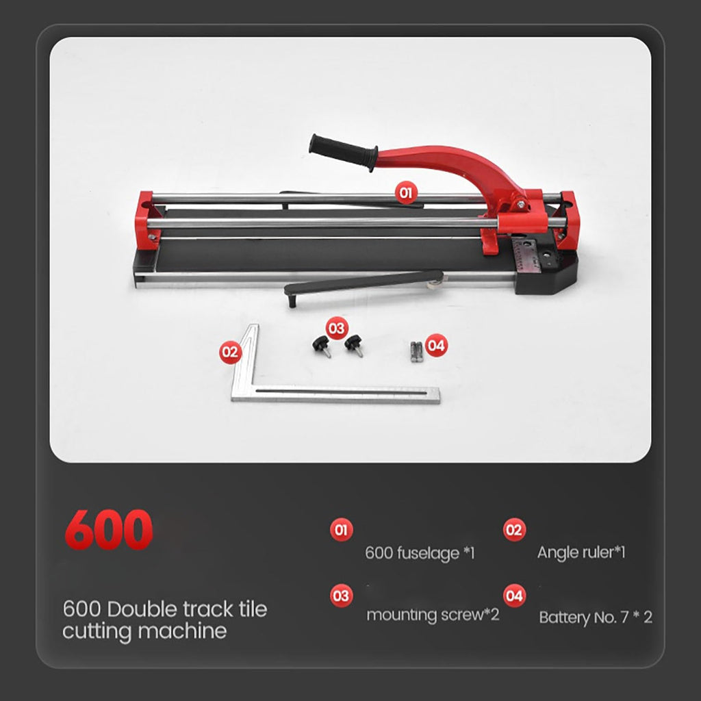 Manual Tile Cutter Tool, Precision Double Rail Ceramic & Porcelain Cutting Machine for Home Improvement, Professional Alloy Wheel Floor Breaker with Ruler