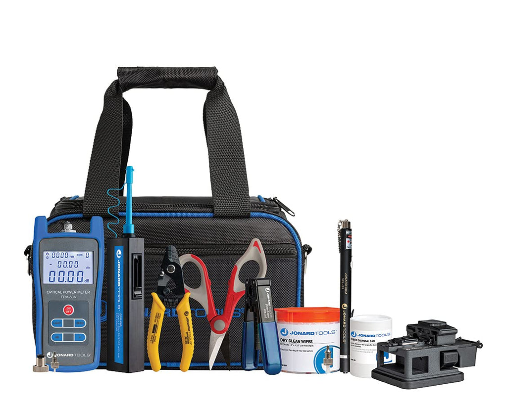 Jonard Tools TK-185 FTTH Prep Kit w/Power Meter, Fiber Cleaver, VFL, and More