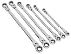 Sealey AK63832 Long Metric Flexi-Head Double End Ratchet Ring Spanner Set, 6 Pieces