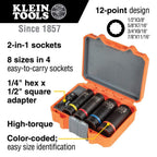 Klein Tools Impact Socket Set (5-Piece) + Slotted Impact Socket (3/4 and 9/16-Inch)